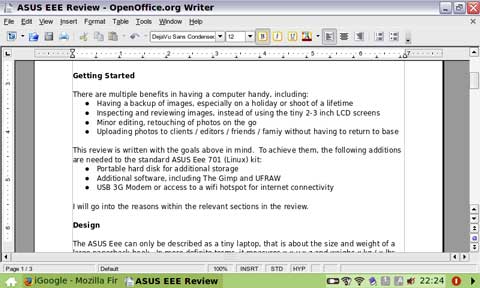 The OpenOffice Writer Word Processor