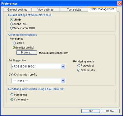 Canon DPP 1.5: Preferences Window