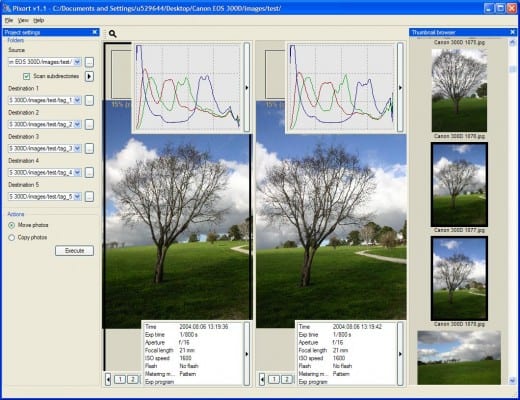 Pixort's Main Window - Side by Side Comparison