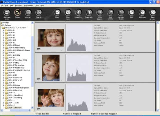 Canon DPP 1.5: Main Window Canon DPP 1.5: Main Window
