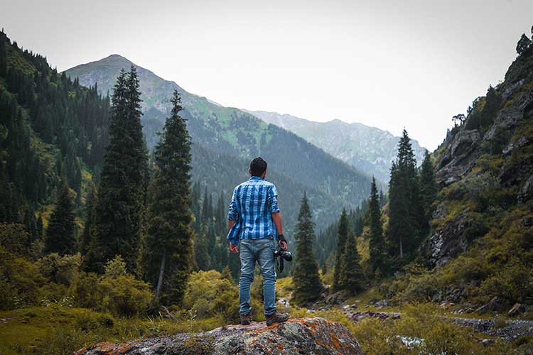 Man in a forest