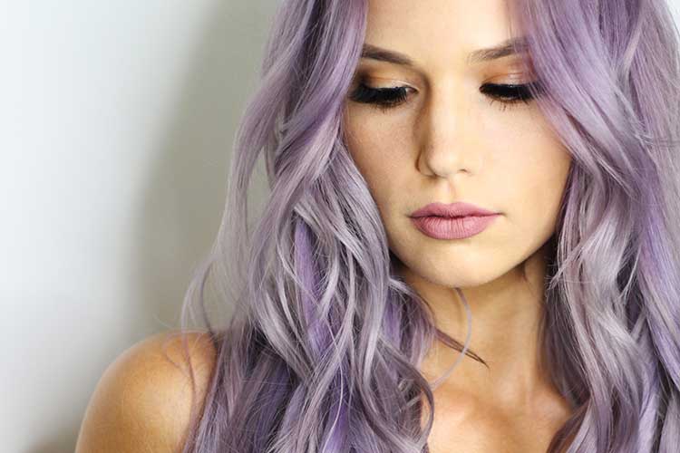 Woman with a violet hair