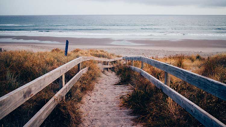 Steps down to the beach