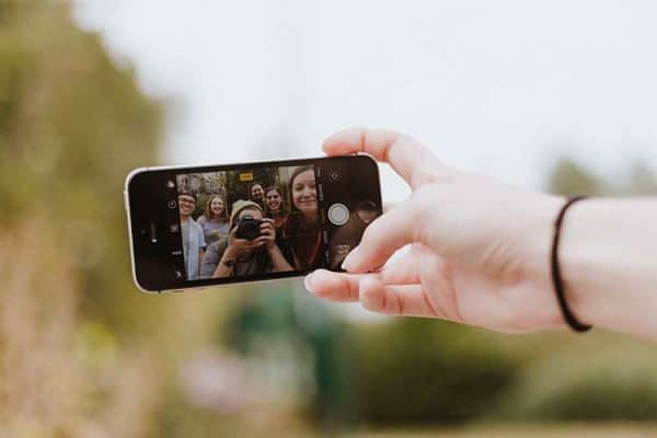 A selfie with the smartphone's front cam.